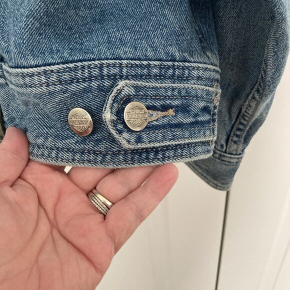 Men's HARLEY-DAVIDSON Motorcycle Denim Jean Jacket 100% Cotton Size 3XL Sturgis - Picture 10 of 16